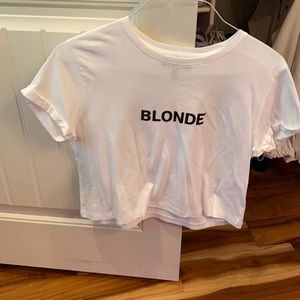 white blonde cropped top